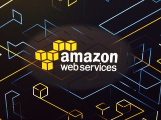 AWS logo on black background