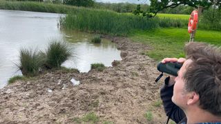 Hawk Endurance ED 10x42 being used by the author to spot water birds.