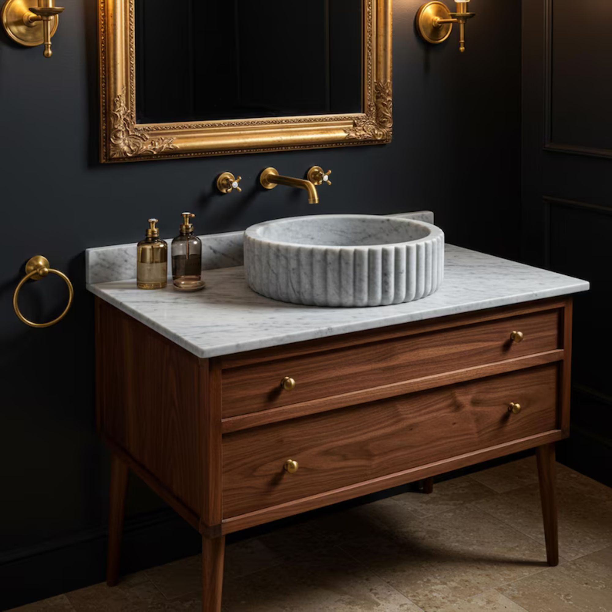 Mid-Century Modern Oak Vanity