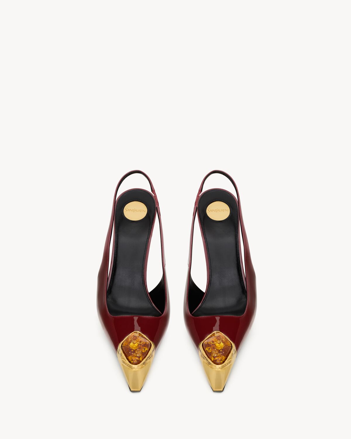 Women's Loulou Slingback Pumps in Patent Leather in Bordeaux & Ambre