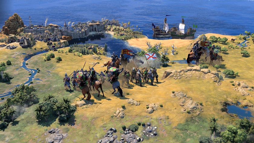 Two armies clashing on a coastal region in Civilization 7 ahead of its Test of Time update