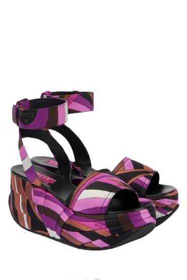 Pucciami Iride Satin Platform Sandals