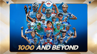 A graphic celebrating Soudal-QuickStep's 1,000th team win in 23 years