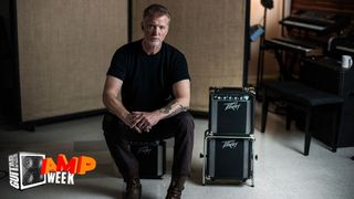 Josh Homme of Queens of the Stone Age with his signature Peavey Decade Too combo amp