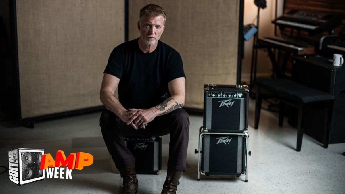 Josh Homme of Queens of the Stone Age with his signature Peavey Decade Too combo amp
