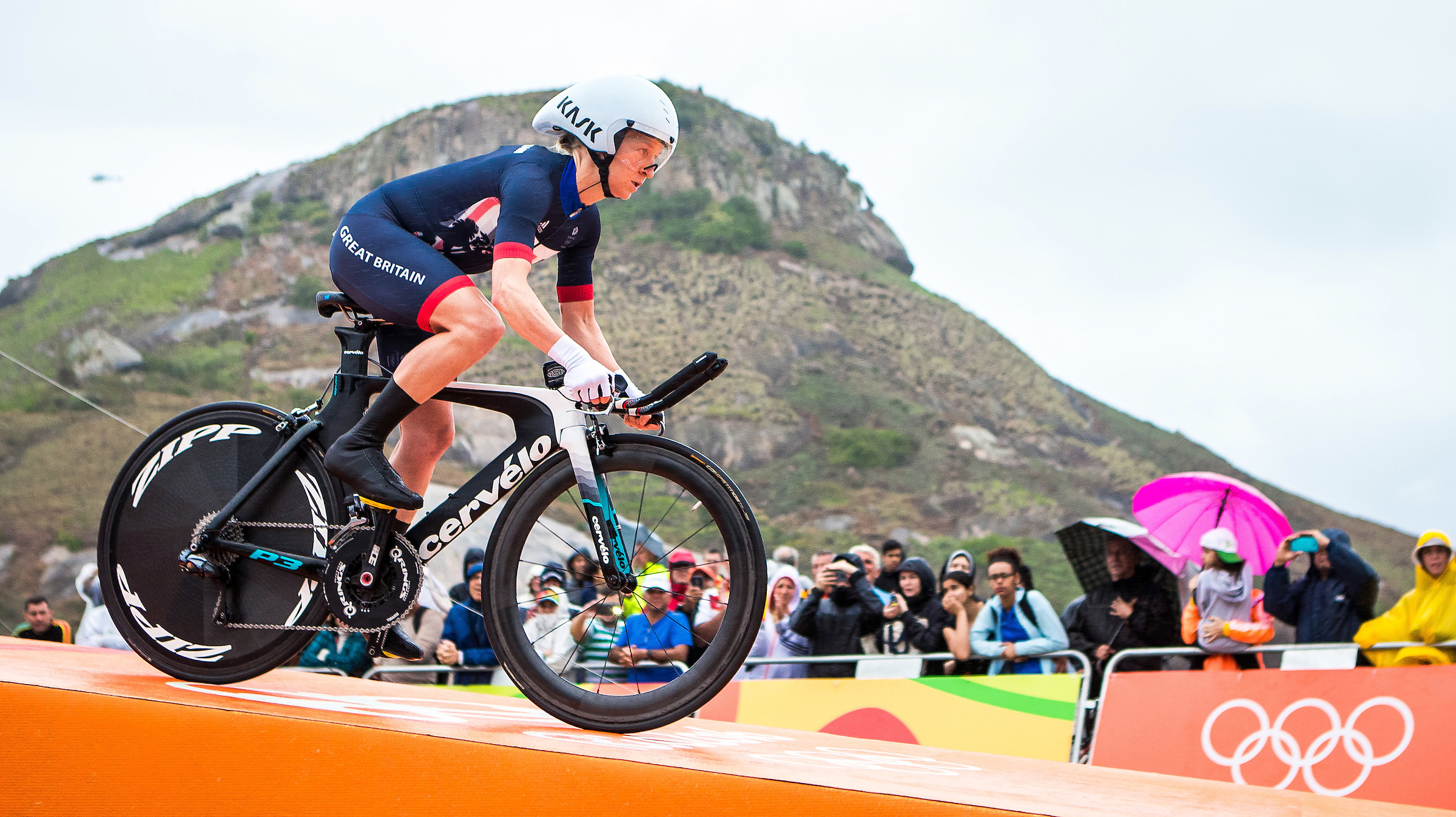 Emma Pooley competing at the 2016 Rio Olympics.