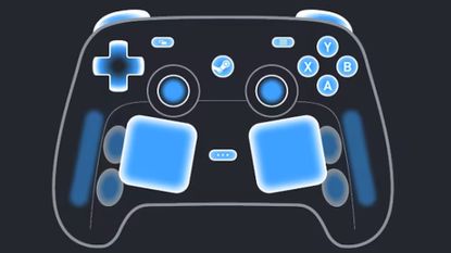 Steam Controller with blue frame