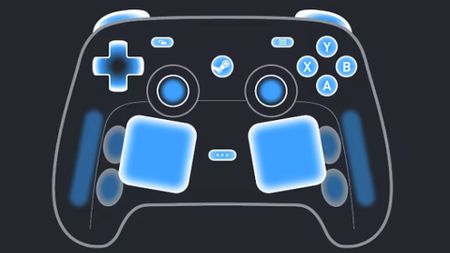Steam Controller with blue frame