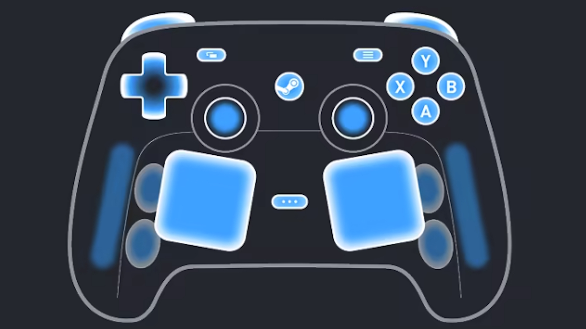 Steam Controller with blue frame