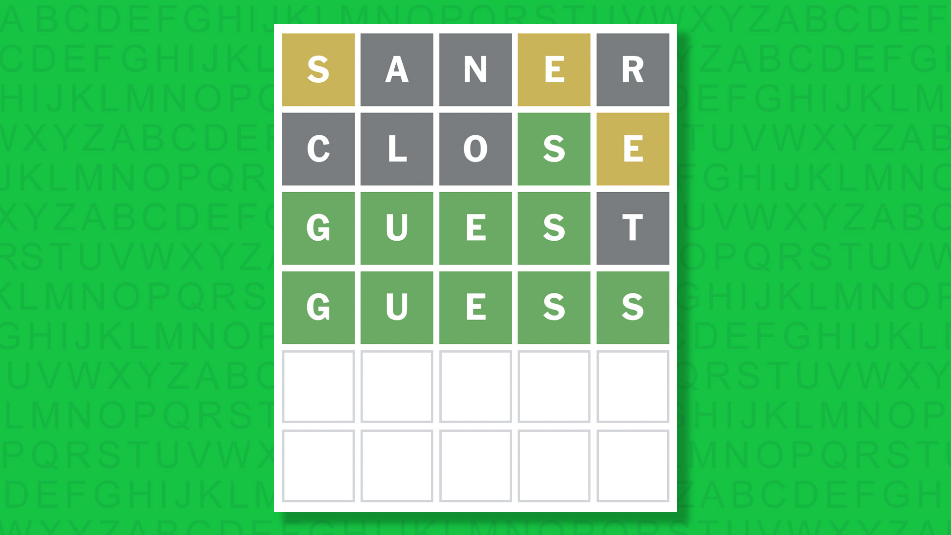 NYT Wordle answer for game 1636 on a green background