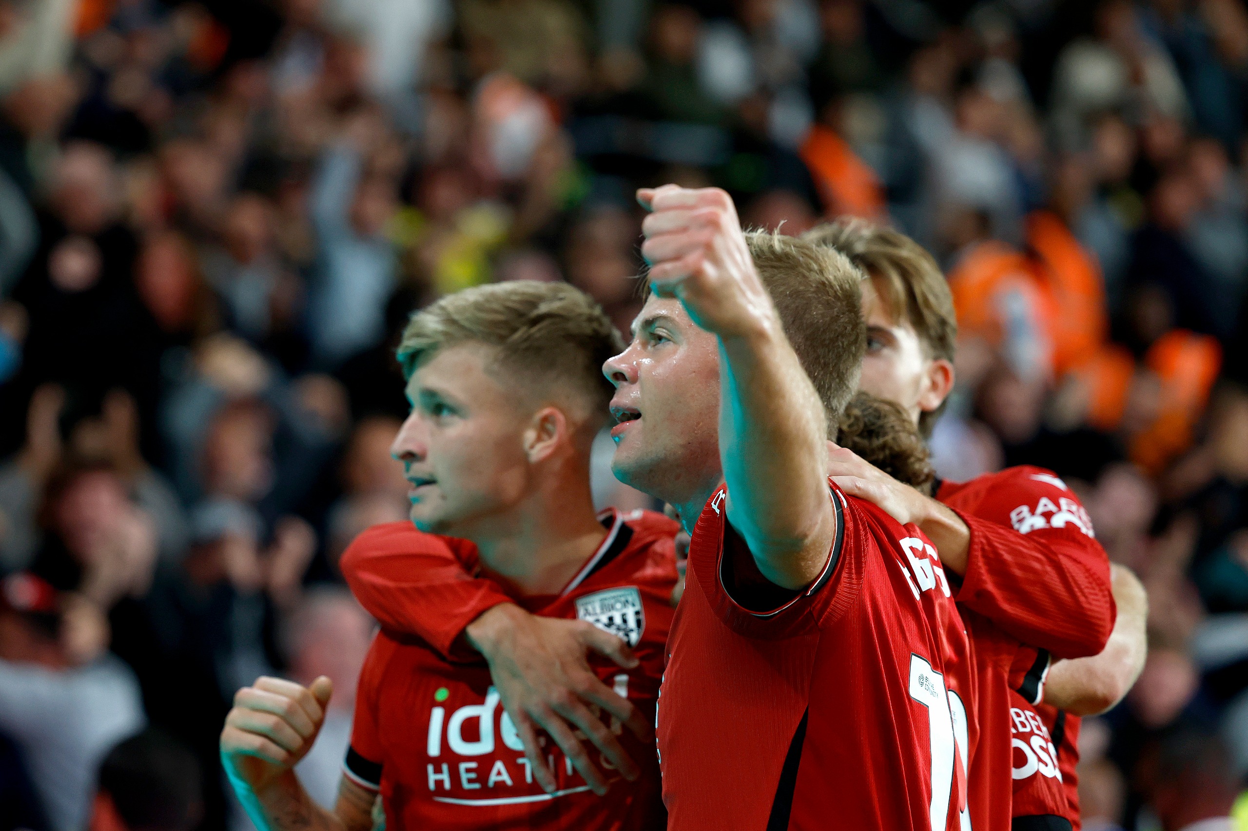 Jimmy-Jay Morgan (left) and Aune Heggebo combined for West Brom's winner at Derby