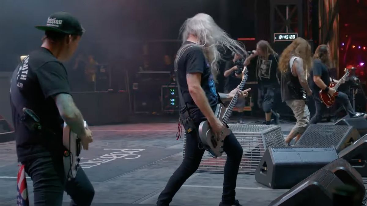 Lamb of God performing at Aftershock Festival