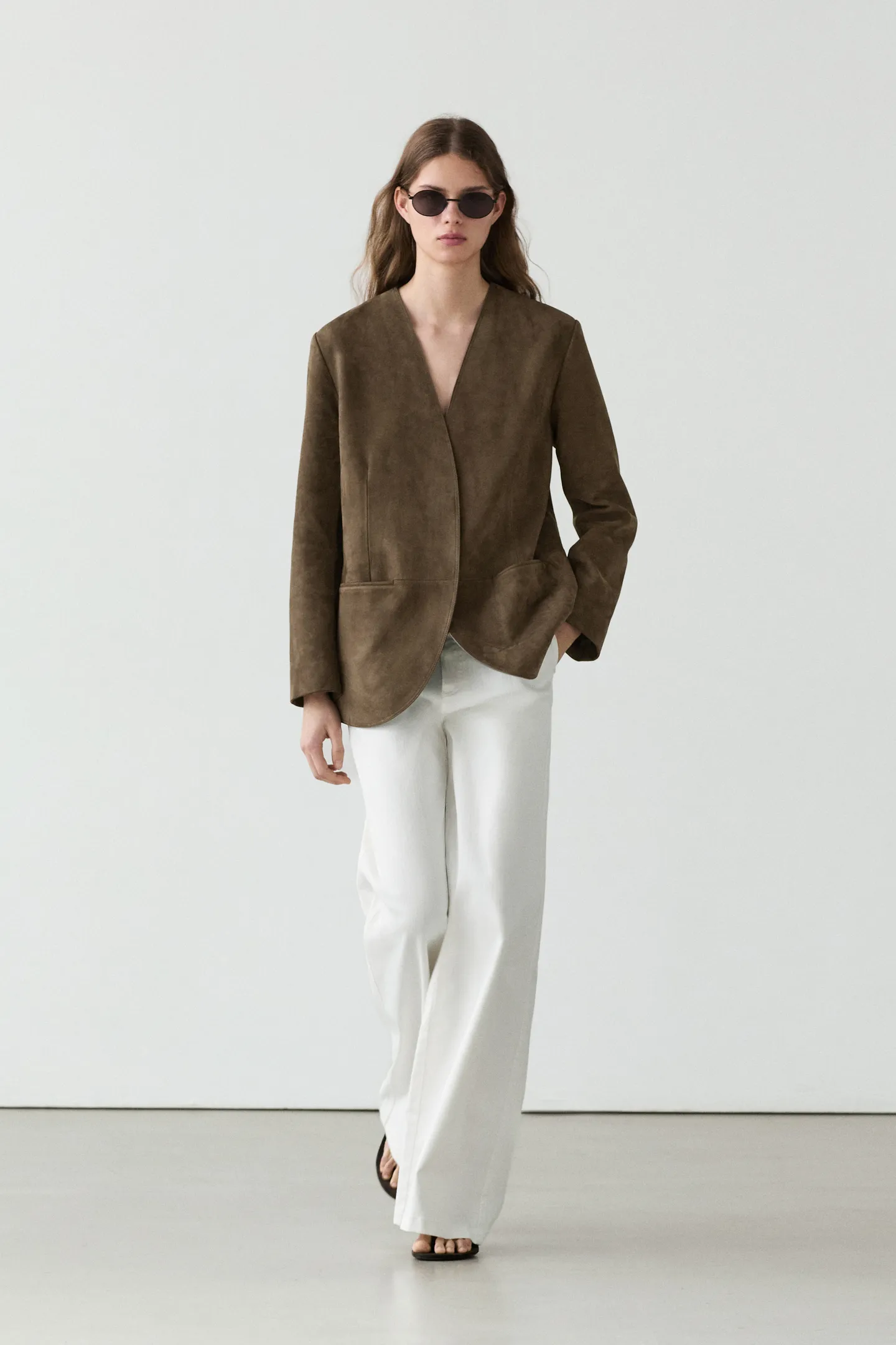 Massimo Dutti Suede Leather Blazer