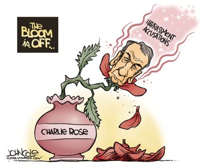 Political cartoon U.S. Charlie Rose sexual harassment