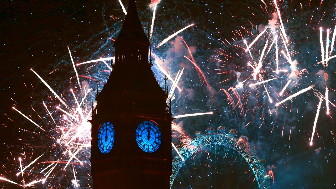 Fireworks Big Ben London Eye