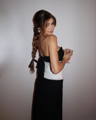 Olivia Jade with a plait hairstyle