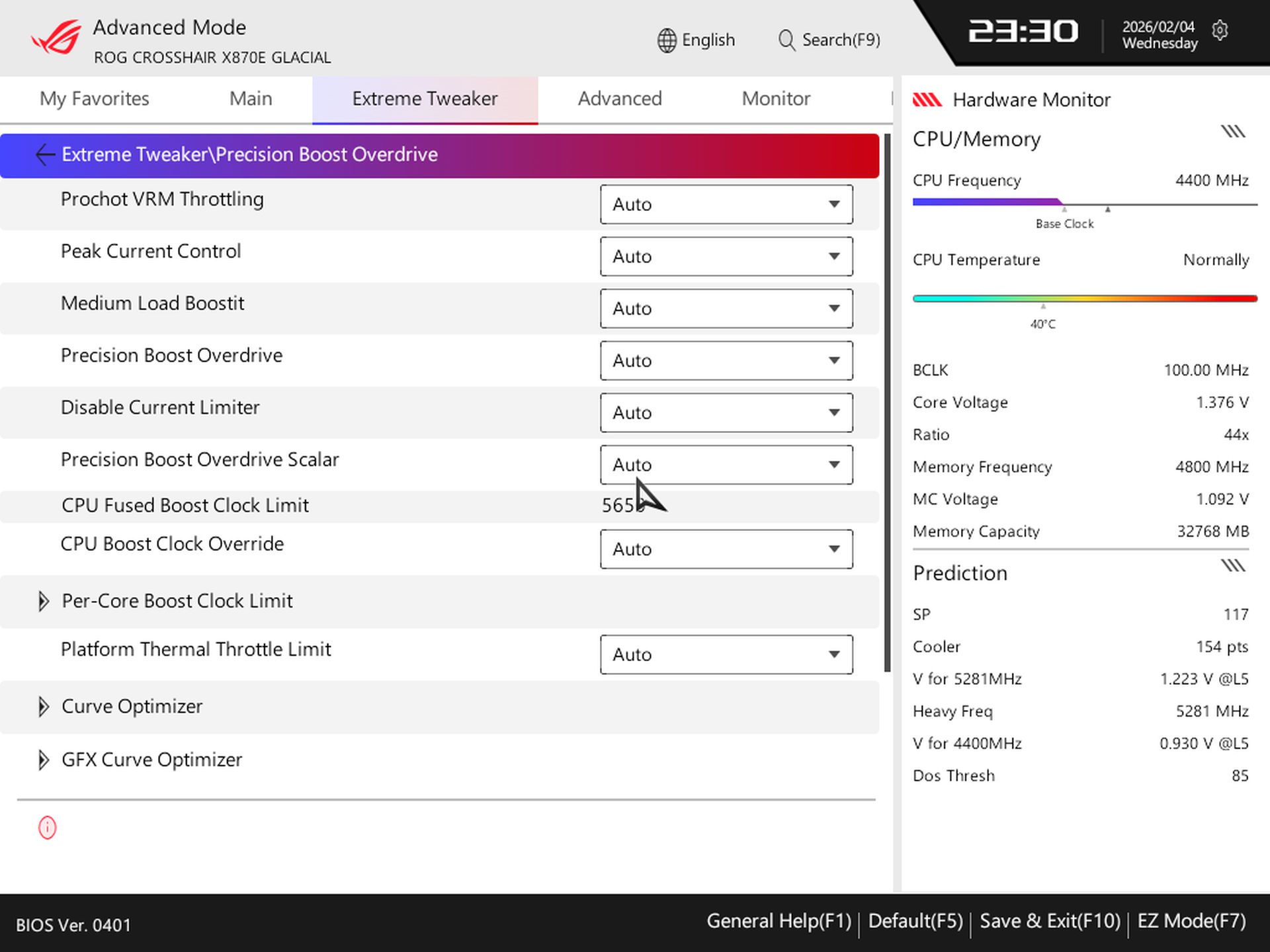 Asus ROG Crosshair X870E Glacial - BIOS