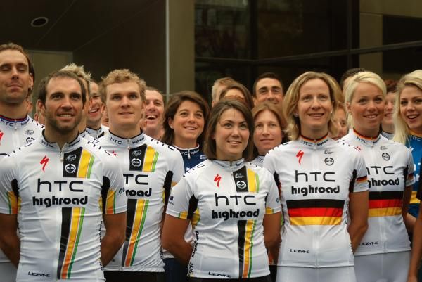 Michael Albasini, Craig Lewis, Evelyn Stevens, Chloe Hosking, Amber Neben, Judith Arndt and Charlotte Becker.