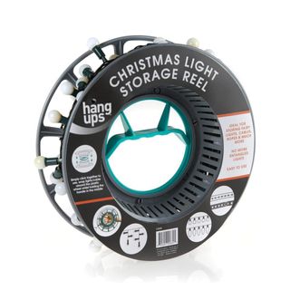 Plastic reel with lights wrapped around it