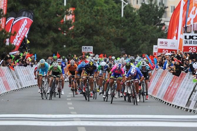 The final sprint on stage 2