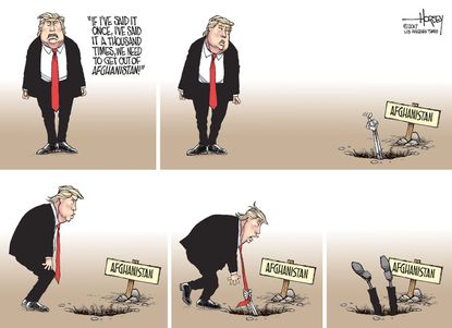 Political cartoons U.S. Trump Afghanistan war
