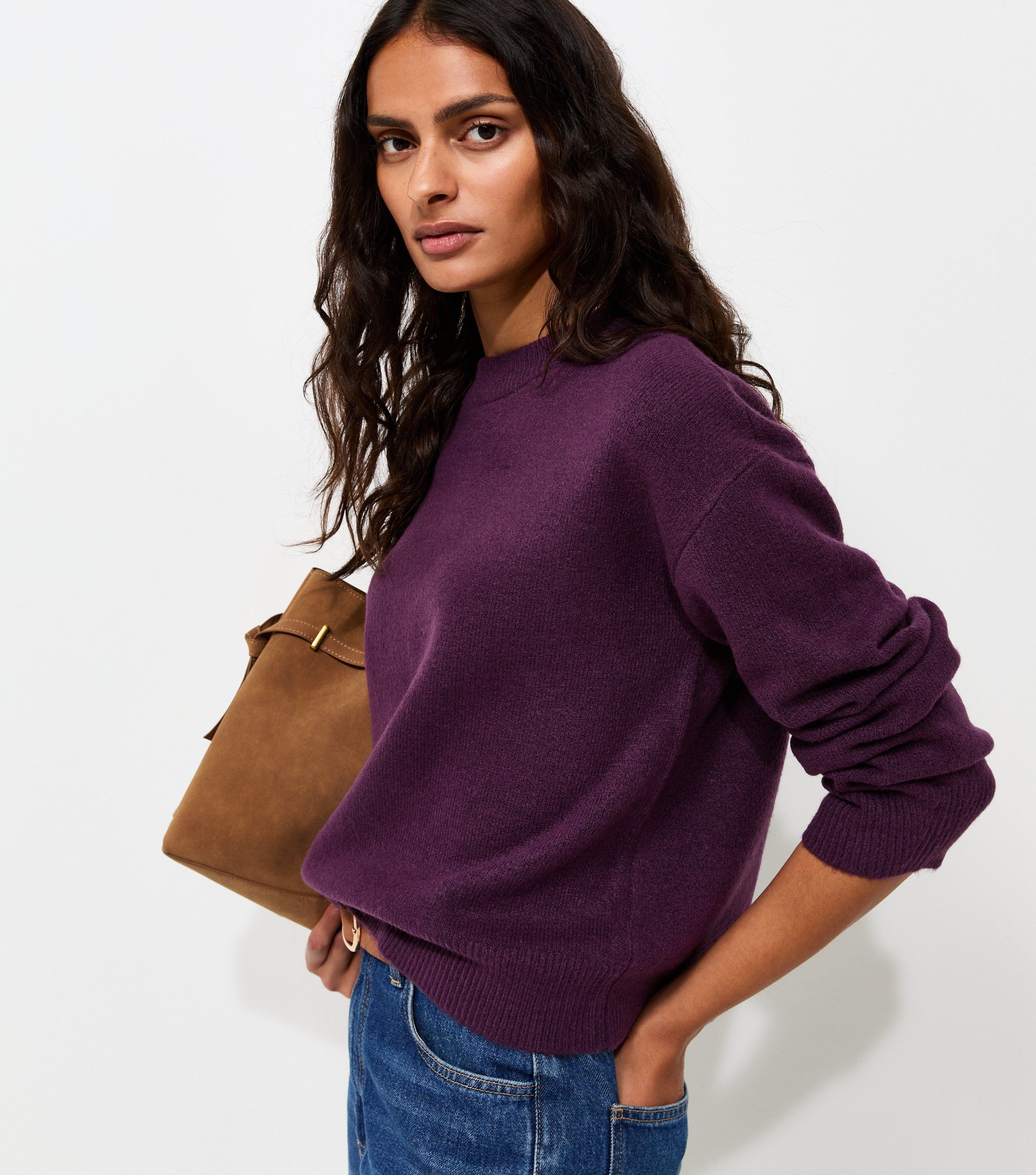New Look, Bright Purple Midweight Crew Neck Jumper
