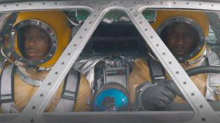 Ludacris and Tyrese Gibson in the car spaceship in F9.