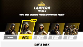 Daily Challenge log page for Fortnite Lantern trials