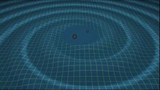 Albert Einstein showed that space is not fixed, but flexible, and can be warped by massive objects. Here, two black holes create ripples in space-time.
