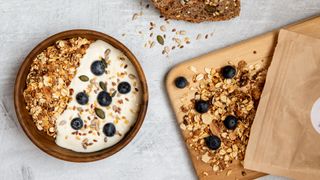 Bowl of yogurt and granola, two low FODMAP foods