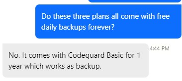 Backups not included