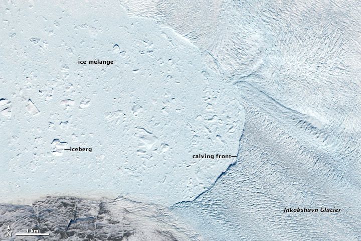 The Jakobshavn glacier seen on May 9, 2014