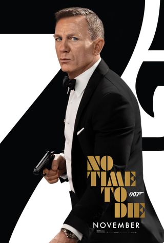 No Time To Die Daniel Craig in his tuxedo, gun drawn