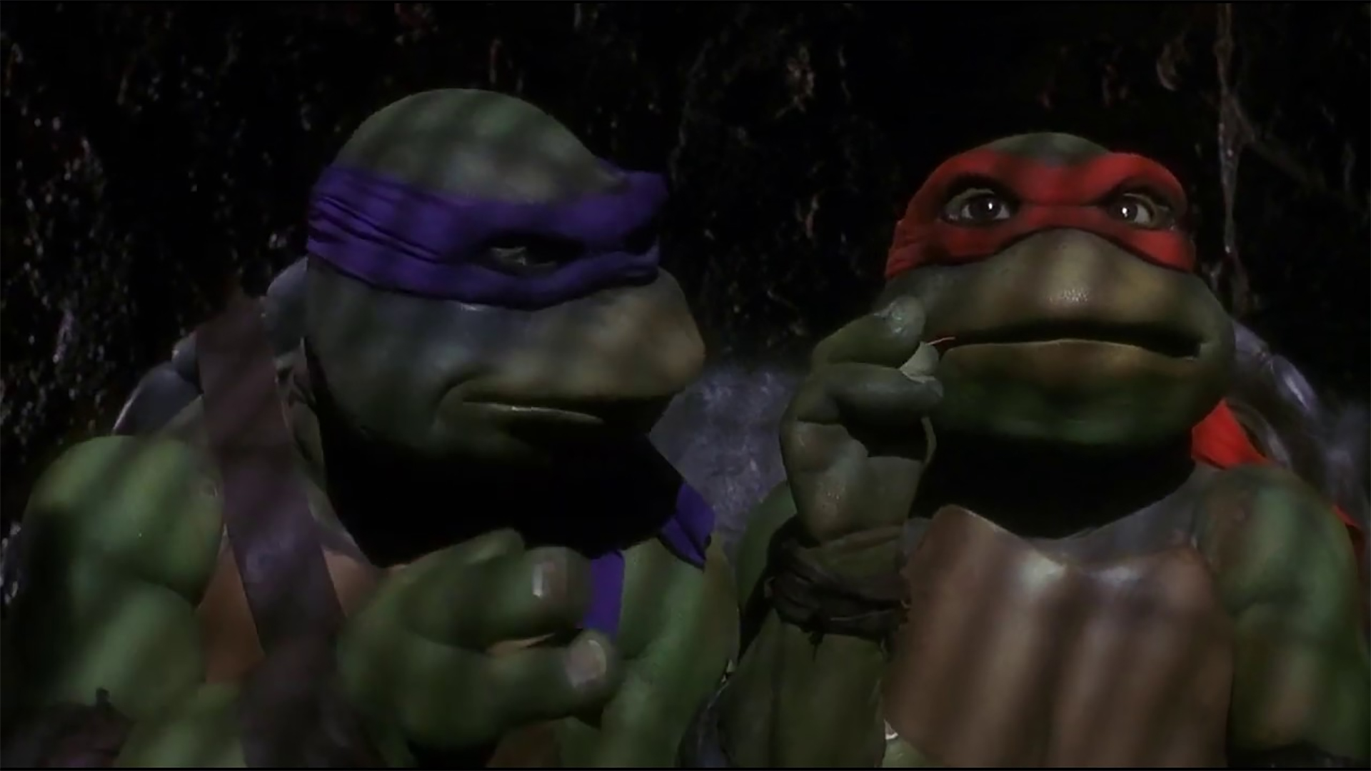 Donatello and Michelangelo waiting for a pizza
