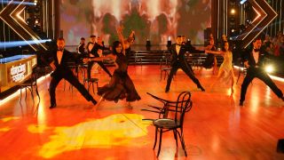Dancers during the opening number of Bond Night on Dancing With The Stars.