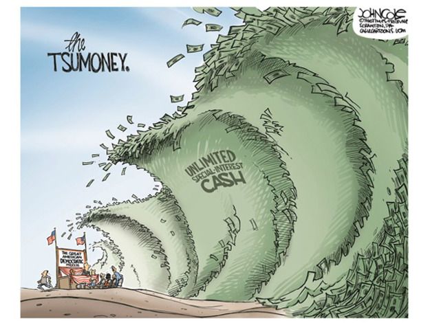 Political cartoon midterm election campaign finance