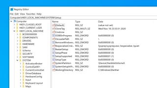 Screenshot of the Windows 10 registry editor