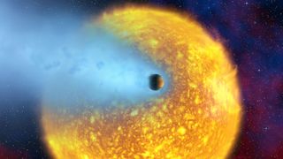 Planet HD 209458b is so hot that its atmosphere is boiling off.