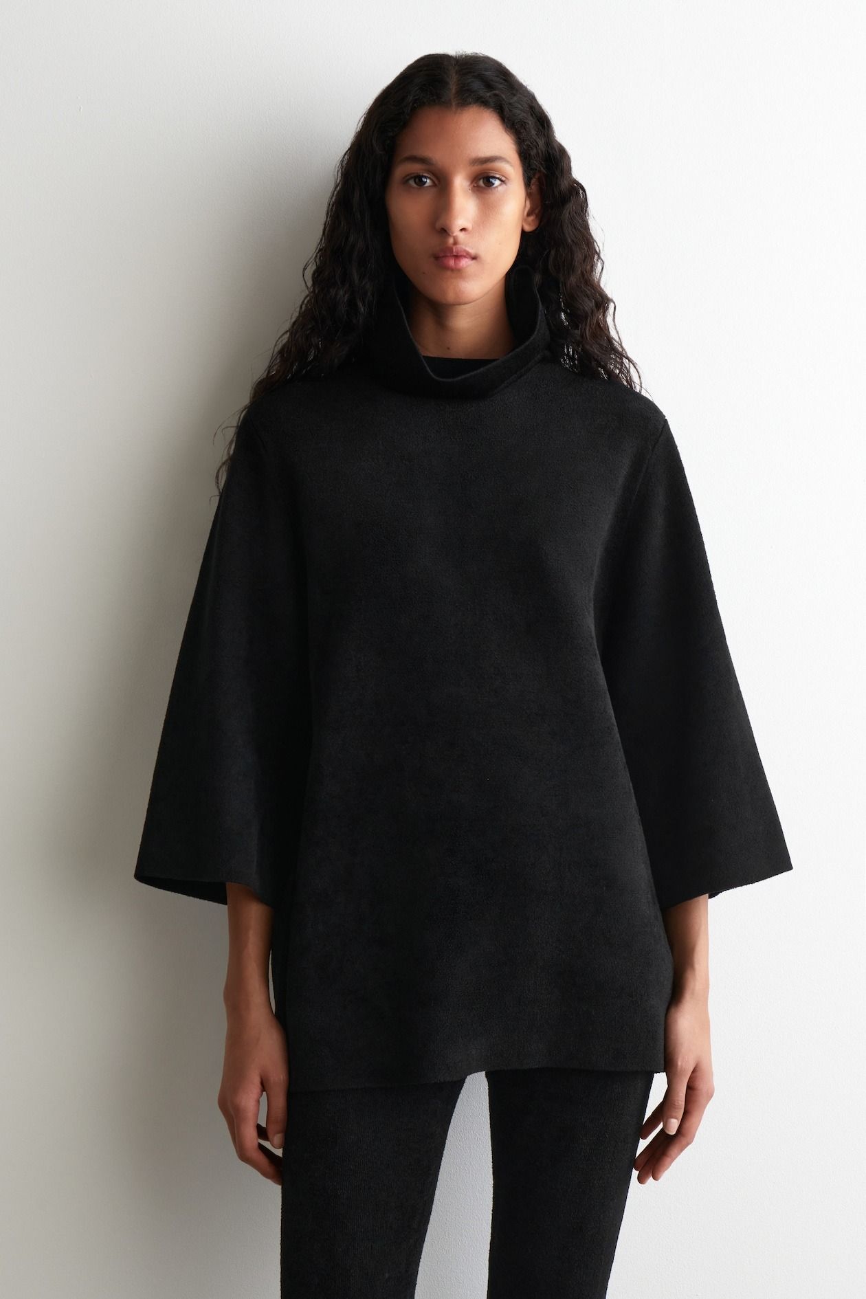 cos, Chenille-Knit Funnel-Neck Sweater