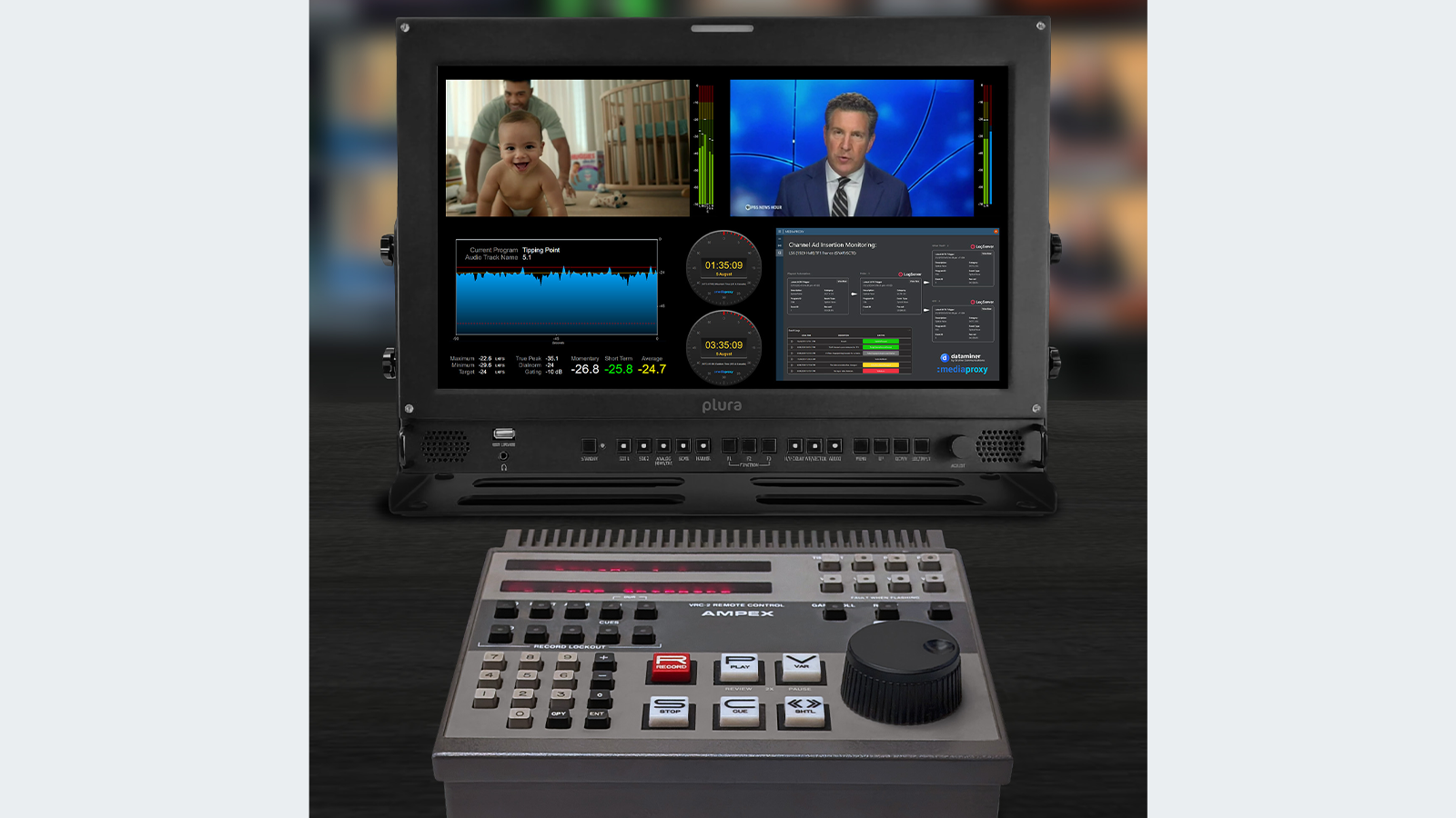 Monwall Instant Replay with a console and a screen.