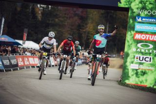 LAKE PLACID NEW YORK SEPTEMBER 29 Victor Koretzky of France competes in the UCI Mountain Bike World Cup Lake Placid Cross Country XCO Men on September 29 2024 in Lake Placid New York Photo by Piotr StaronGetty Images