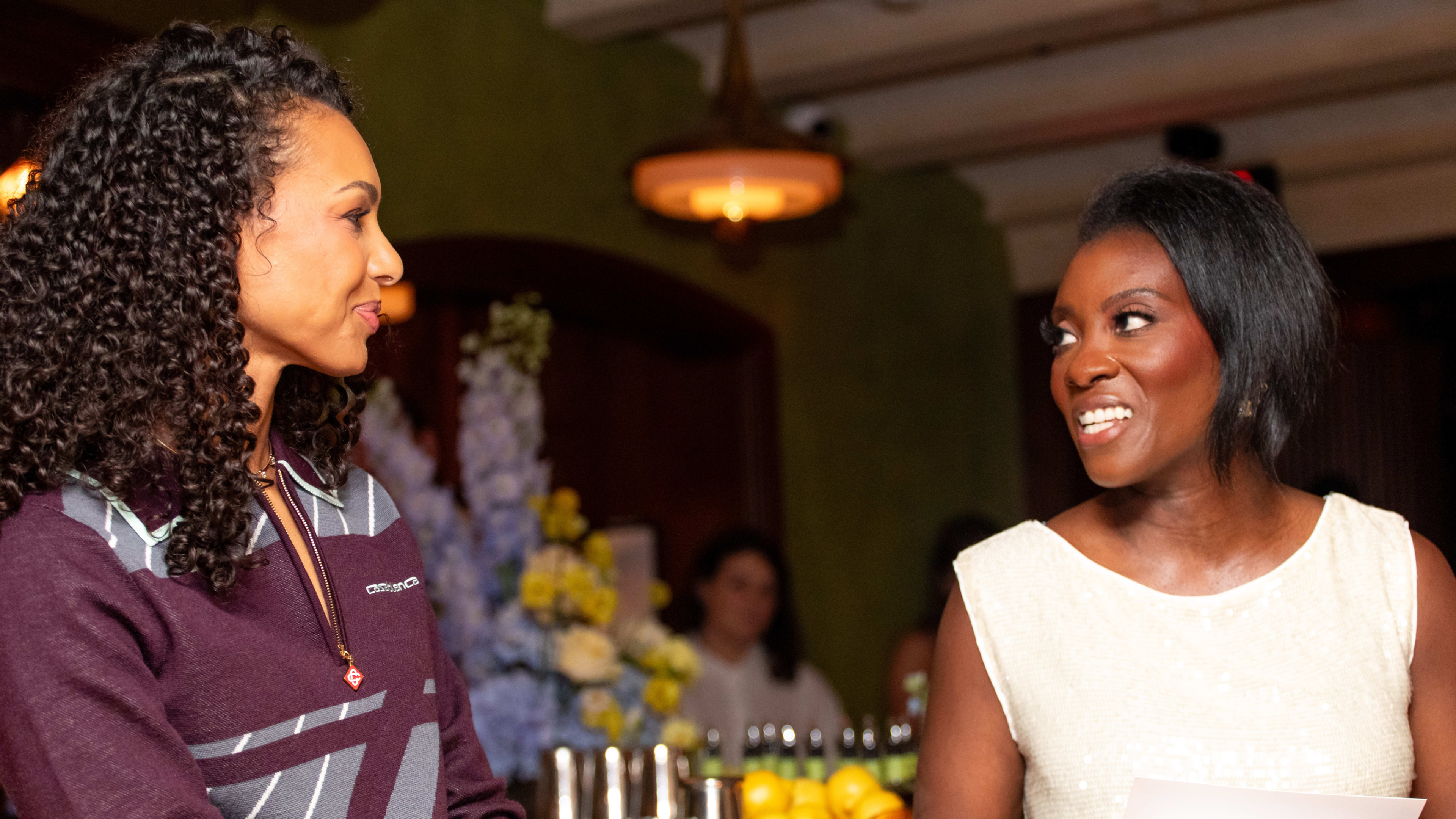 Malika Andrews and Nikki Ogunnaike speak at Marie Claire&rsquo;s Power Play dinner.