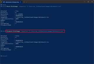 Dismount DiskImage command on PowerShell