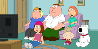 family guy characters watching tv