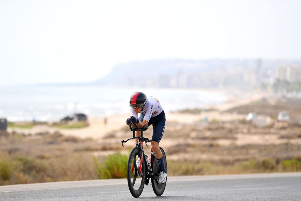 Carlos Rodríguez scouts out the stage ten time trial at the Vuelta a España