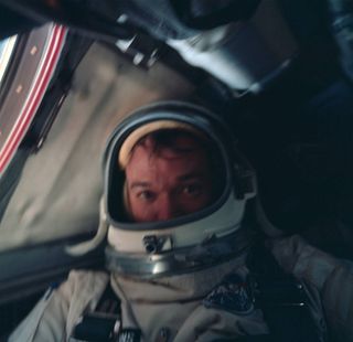 A shot of Michael Collins during NASA's Gemini X mission.