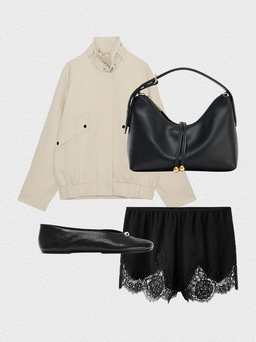 Shorts and jacket outfit