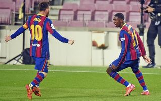 Lionel Messi and Ousmane Dembele