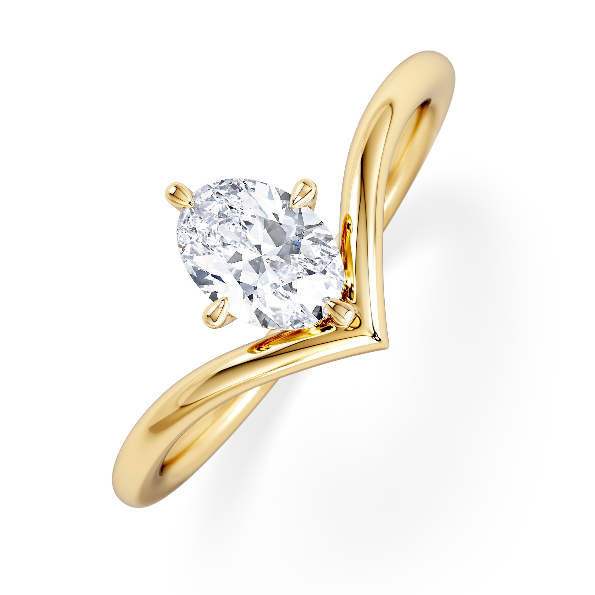 Vela 0.50ct Oval Cut Lab Diamond Solitaire Engagement Ring in 18k Yellow Gold Not Sure of My Ring Size