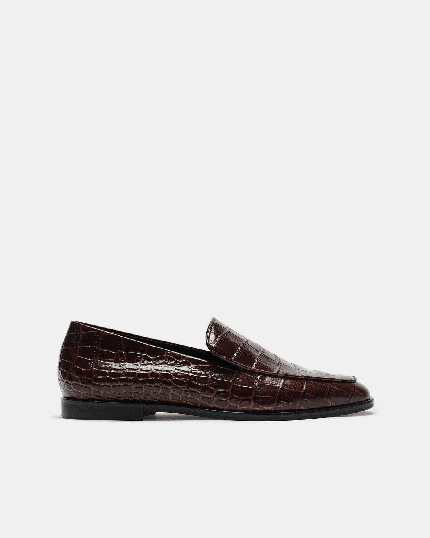 The Modern Moccasin - Brown Croc - Brown / Croc-Embossed Leather / 35